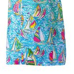 Lilly Pulitzer Dress Janice Shift Gold Mini Beach You Gotta Regatta 4 EUC Photo 2