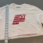 Under Armour Wisconsin Badgers Cropped T Shirt Womens Medium Red White Athletic Photo 0