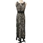 Bila Floral Printed Sleeveless Smocked Bohemian Boho Tasseled Maxi Dress Size S Black Photo 1