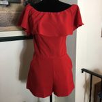 Love...Ady  Ruffle Popover Romper in red M Photo 1