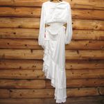 Mac Duggal 49524 Womens White Cut Out Asymmetrical Ruffled Gown Dress Photo 11