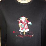 Bechamel Christmas Crazy Cats Santa Sweatshirt Black Size M Photo 2