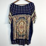 Lucky Brand  Top Womens 3X Navy Blue Floral Pattern Knit Short Sleeve‎ Tee Shirt Photo 3