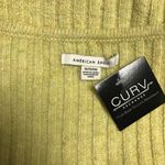 American Eagle Yellow Ribbed Button Front Cropped Cardigan - Size XL Photo 2