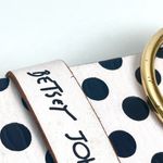 Betsey Johnson belt sz S Womens Polkadot Genuine Leather 2000s Y2K Black&White Photo 4