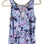 Lilly Pulitzer Kristen Tank Deep Sea Navy Shells Strappy Back Blue Pink XS Photo 1