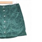 American Eagle  Outfitters dark green corduroy button-front mini skirt Photo 7