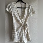 ZARA White Romper with Black Stitching Size S Photo 1