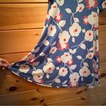 SJS White and Pink Midi Sundress Casual Scoop Neck Short Sleeve Red Size L Photo 3