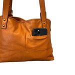 B. Makowsky Pebbled Leather Shoulder Tote Bag in Cognac – Large Tan Photo 9