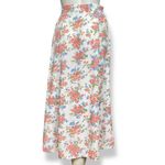 Gap Vintage 90s Skirt Floral Midi Rayon White Cottagecore Buttons Women Size 2 Photo 2