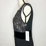 Julia Jordan  Sleeveless Black Silver Sequin Velvet Waist Tiered Dress Sz 8 NWT Photo 5