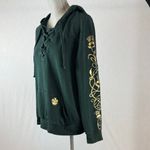 Outlander Hoodie With Lace Up Neck Line Green Size 0 Photo 2