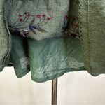 Umgee  Deep Green Floral Embroidered Mini Dress, Sz Small Photo 9