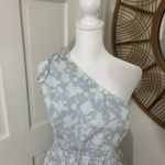 One Shoulder Midi Dress Cotton Garden Beachy Lt Blue Coastal Free Assembly Sz M Size M Photo 3