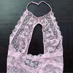Victoria's Secret Victoria’s Secret Light Purple/Pink Sexy Cutout Lace Halter Bodysuit Lingerie Photo 3
