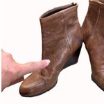 Stuart Weitzman  women’s brown leather wedge boots shoes 7.5M SKU 5420 Photo 9