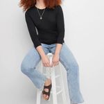 Hanes  Women's Long Sleeve T-Shirt Lightweight Modern Fit Black (682) Photo 6