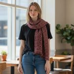 Mulberry  women’s speckled pattern fringe scarfs Photo 7