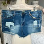 True Craft Super Soft Stretch Jean Cutoff Shorts Tru Craft Distressed Denim Womens 15 New Photo 0