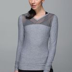 Lululemon Just Breathe Heathered Slate Gray Mesh Long Sleeve Top Photo 0