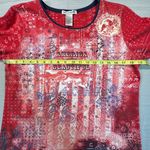 Rebecca Malone Shirt Womens Medium Red America The Beautiful Patriotic Summer Photo 1