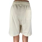 ZARA Women's Cream White High Rise Elastic Waist Wide Leg Lounge Sweat Shorts L Photo 2