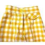 VTG 1970s Miss K 100% Polyester Yellow Checkered Wide Leg Pants Womens XS/S Size 24 Photo 3