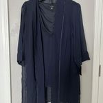 LE BOS Women’s georgette pantsuit with beaded neck style 27821 DARK NAVY 16W Photo 7