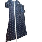 Calvin Klein  2 Navy Blue Velvet Burnout Polka Dot Long Sleeve Dress NWT Holiday Photo 7
