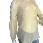 Altar'd State  women's size S White Crochet Long Sleeve Top.  D38 Photo 2