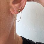 Minimalist Simple Real 14k Solid Gold Ball Threader Earrings Chic Jewelry Photo 0