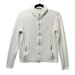 Ralph Lauren Lauren  White Cable Knit Full‎ Zip Cardigan Jacket Cotton Logo Photo 0