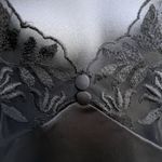 Vanity Fair VTG 80s  Full Slip Dress Floral Sheer Bodice Silky Black Women’s 38 Photo 10