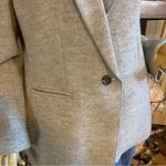 Ann Taylor GRAY “HUTTON” SWEATER RIBBED KNIT EXTERIOR WOOL BLEND BLAZER (14) Photo 8