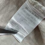 Beige Linen Embroidered Dress Gray Size M Photo 5