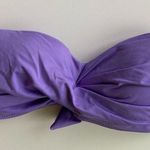 ABS Allen Schwartz  Purple Twist Strapless Bikini Top Size 4 Photo 0