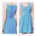 Maeve  ▪ Caldera Blue Polka Dot Fit & Flare Dress L Photo 1