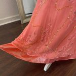 Ethereal Fairy Coquette Floral Beaded Silk Mermaid Long Formal Prom Dress Gown S Pink Photo 5