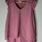 Cloth & Stone  Pink Flutter Sleeve Smocked Top Size Medium Photo 0