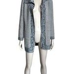 White House | Black Market WHBM White and Black Long Sleeve Open Front Cardigan Photo 0