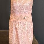Women’s Pink Tea Length Mother of the Bride Groom Corset Back Dress Size 10 NWOT Photo 0