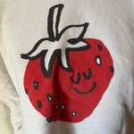 Levi's  White Cropped Hoodie‎ with Cute Strawberry Graphic Lounge Casual Large Photo 1