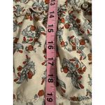 Democracy  BOHO Women’s Size M Beige Floral 3/4 Bell Sleeve Ruffle Hem Top Blouse Photo 5