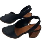 Lucky Brand  Size 9.5 Black Business Casual Leather Slingback Heeled Sandals Photo 10
