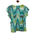 Notations  Womens Petite Chevron Wrap Top PM Polyester Spandex Photo 1