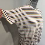 Lulus Terry Cloth Striped Open Twist Back Oversized Flowy Cap Sleeve Top. XS White Photo 12