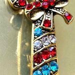 Candy Cane Brooch Pin New Christmas Jewelry Crystal Accents Candyland Ca… Red Photo 0
