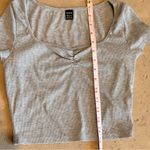 SheIn  Heather Gray Ruched Crop Top Photo 8