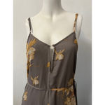 Lulus  feeling freesia grey floral print thigh high slit strappy maxi dress , M Photo 6